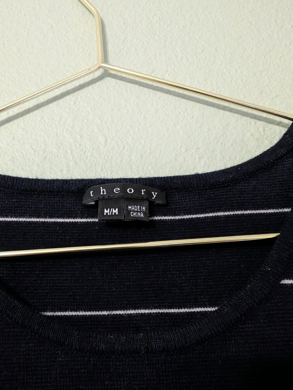THEORY Navy Blue White Stripe Sleeveless Sheath Dress Wool Medium - Picture 7 of 9